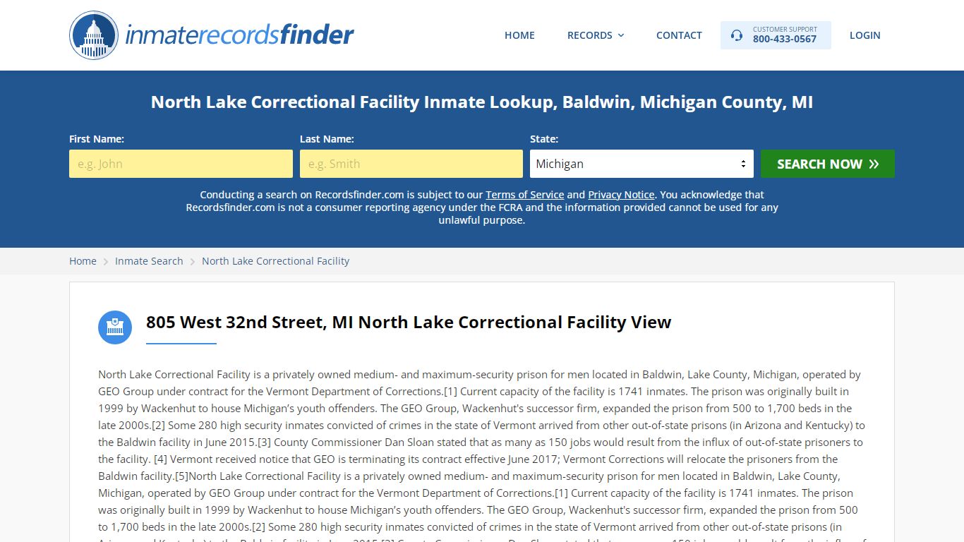 North Lake Correctional Facility Roster & Inmate Search ...