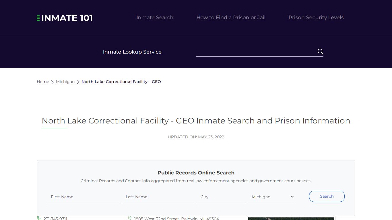 North Lake Correctional Facility - GEO Inmate Search ...