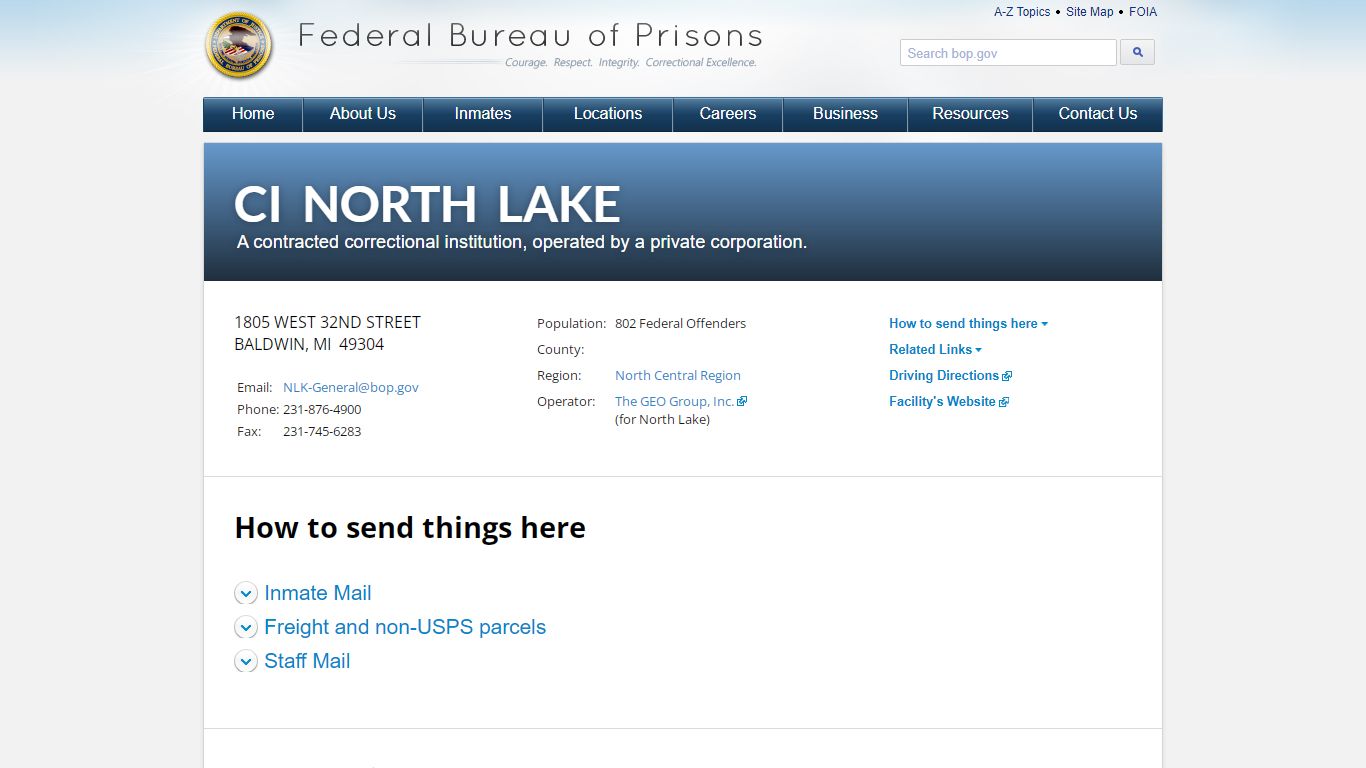 CI North Lake - Federal Bureau of Prisons